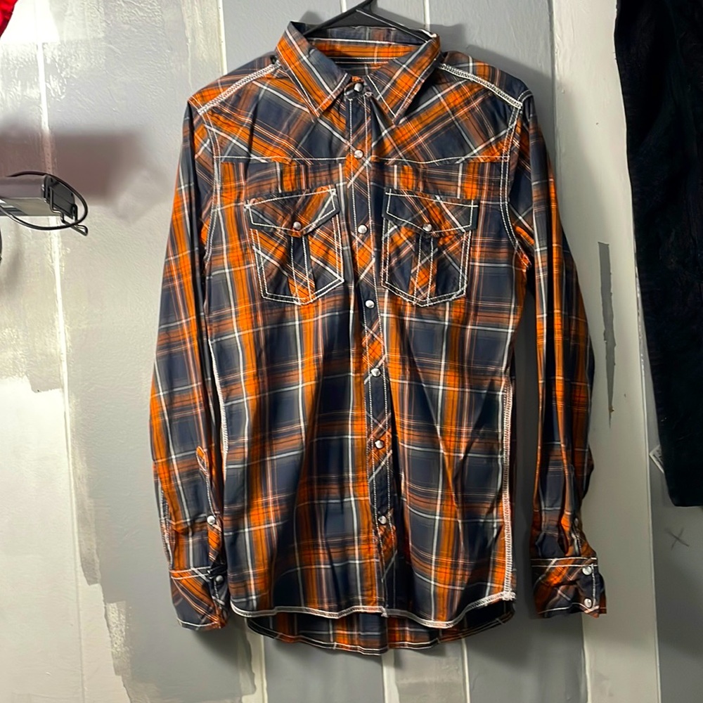 Orange//Black  Dress Shirt
